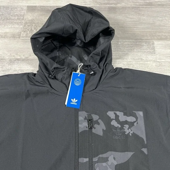 Adidas Originals Men's Small‎ Camo Full Zip Hooded Windbreaker Jacket II8154 NWT